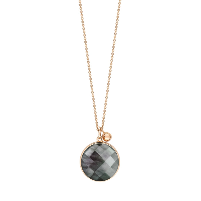 Pixie Ever Black MOP Disc on Chain