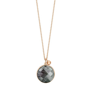 Pixie Ever Black MOP Disc on Chain