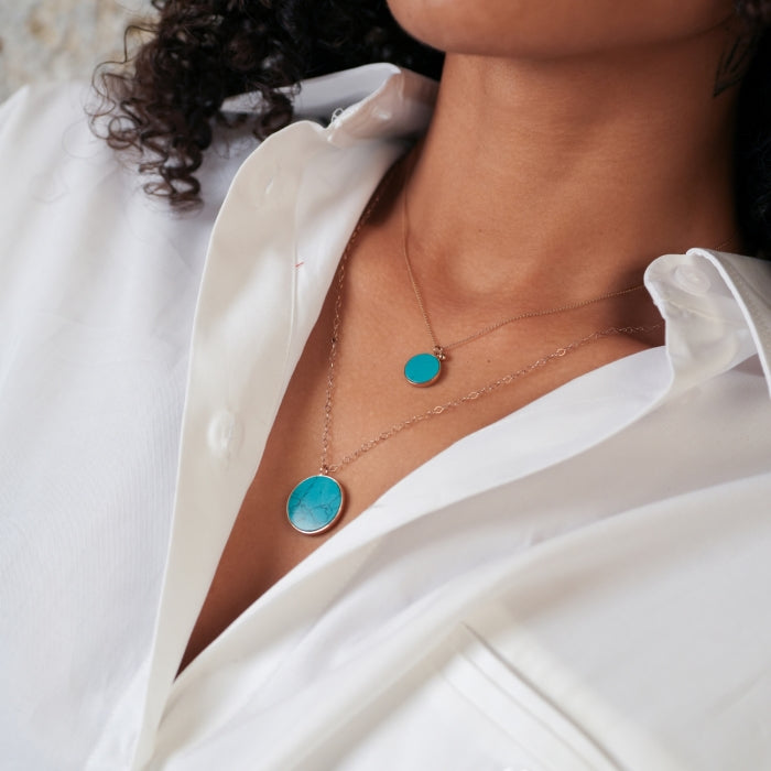 Ever Turquoise Disc On Chain