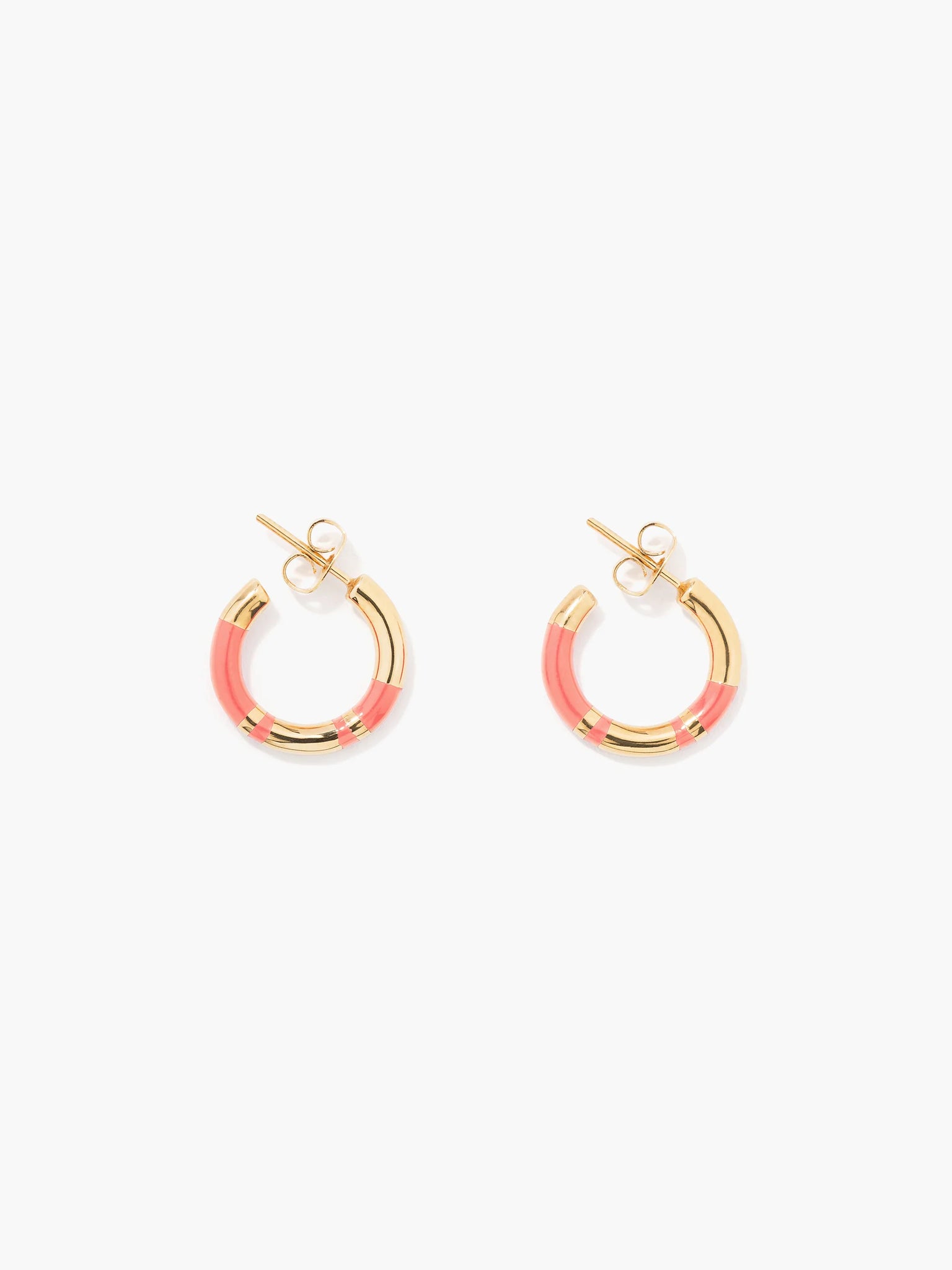 Positano mini hoop earrings, pink