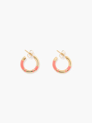 Positano mini hoop earrings, pink