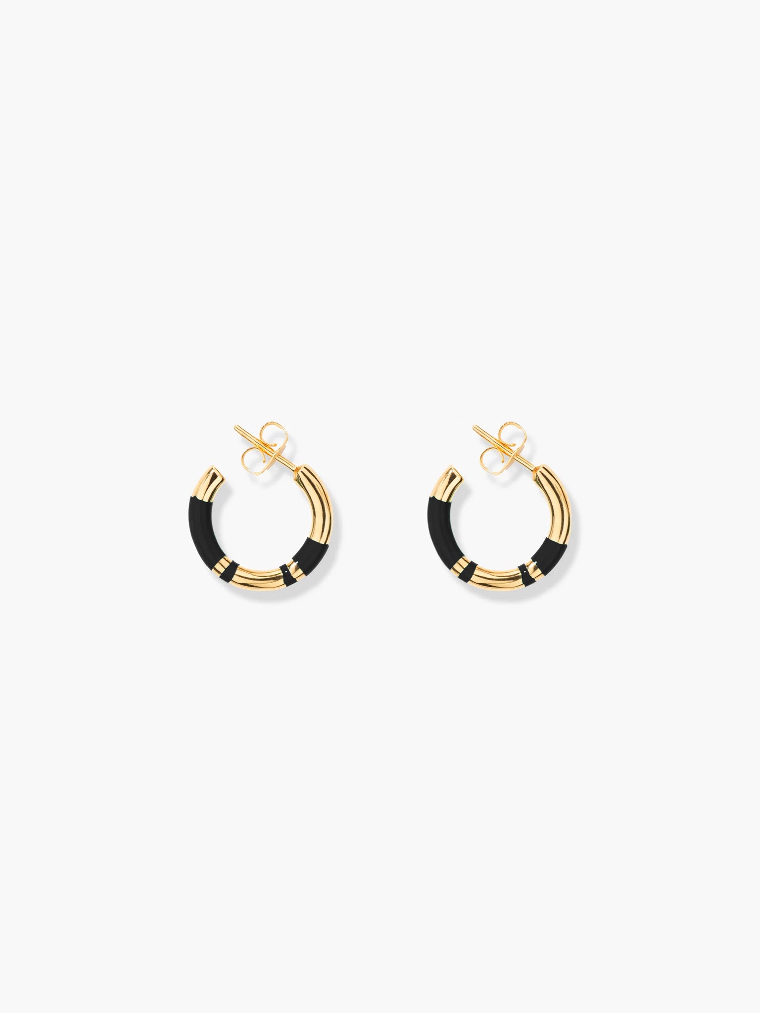 Positano mini hoop earrings, black