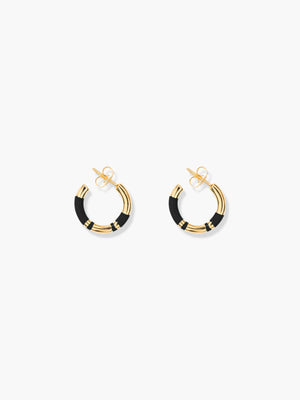 Positano mini hoop earrings, black
