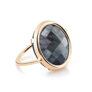 Pixie Black MOP Disc Ring