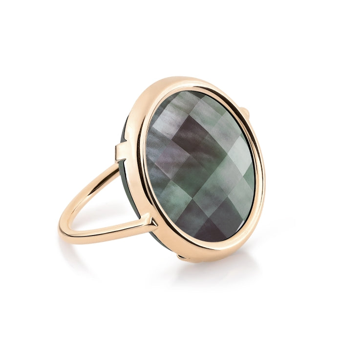 Pixie Black MOP Disc Ring