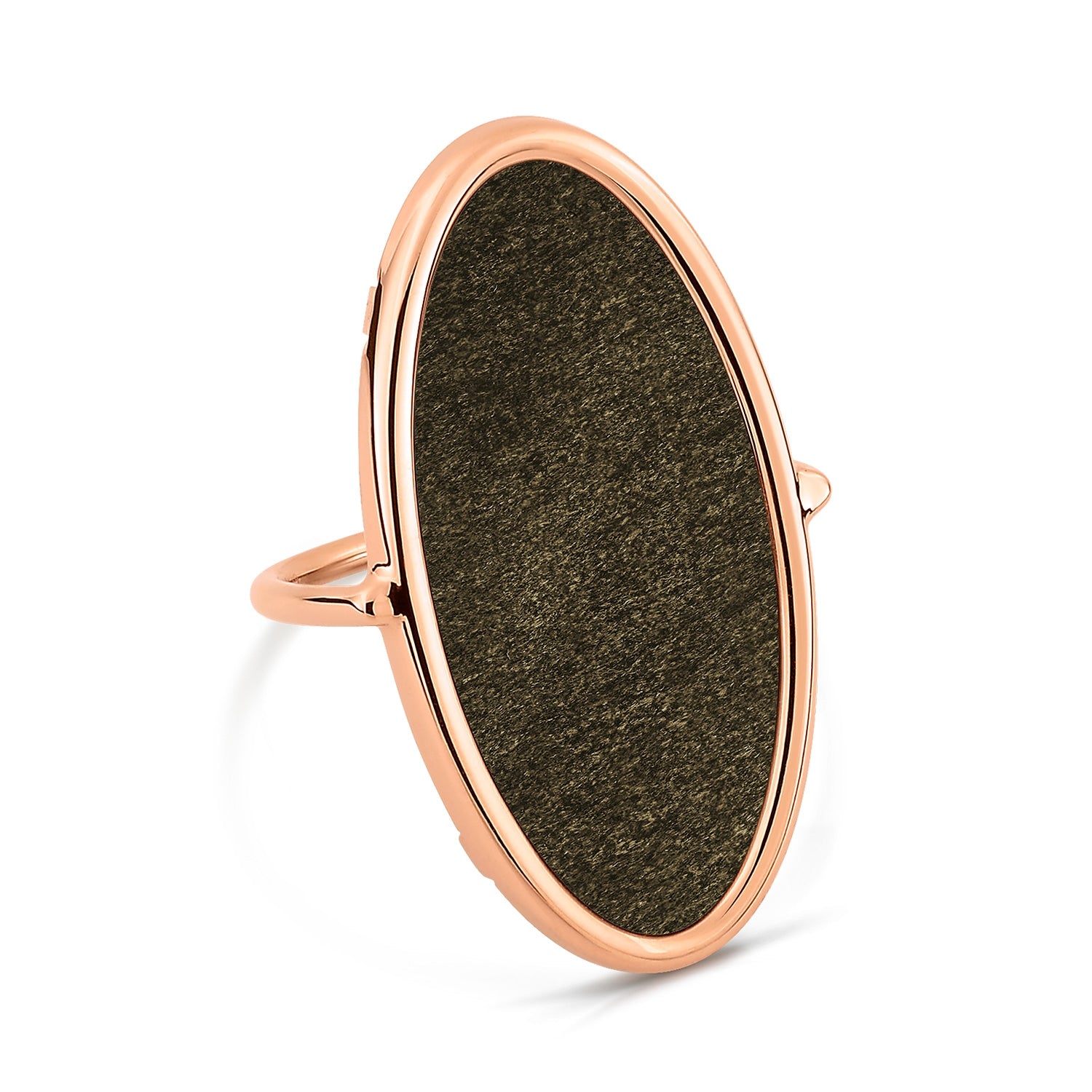 Ellipse golden obsidian ring