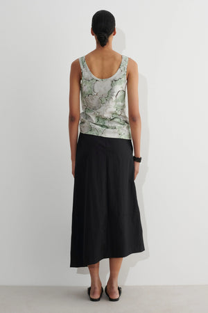 Takon tank, grey green peony