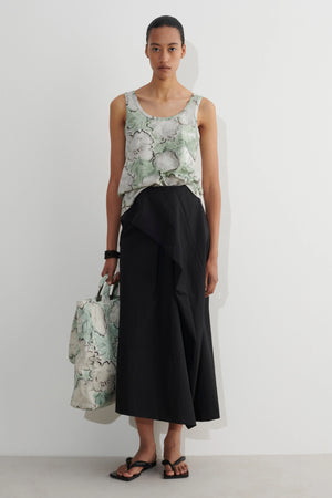 Takon tank, grey green peony