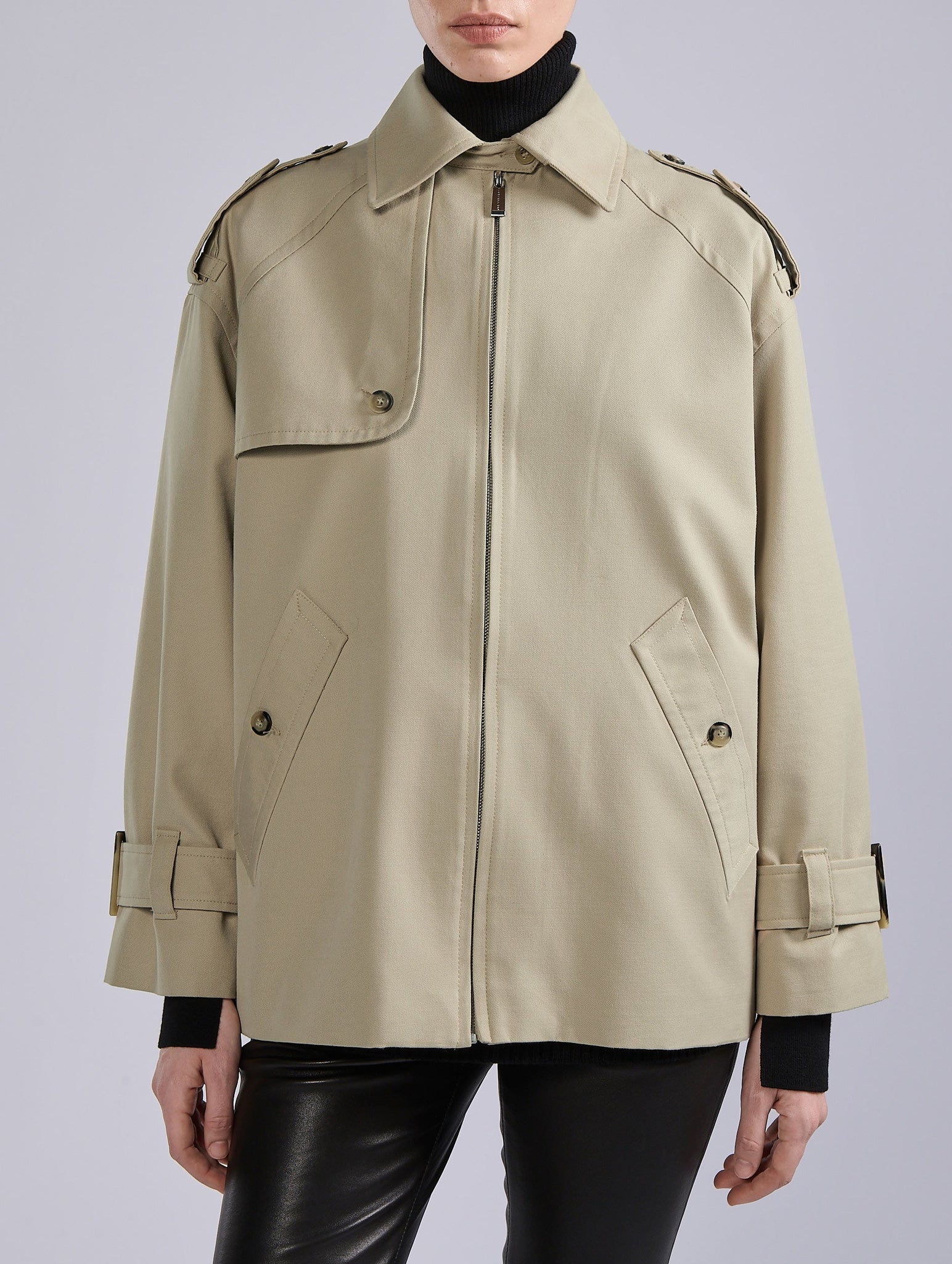 Oversized Gabardine Jacket, Sand