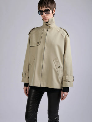 Oversized Gabardine Jacket, Sand