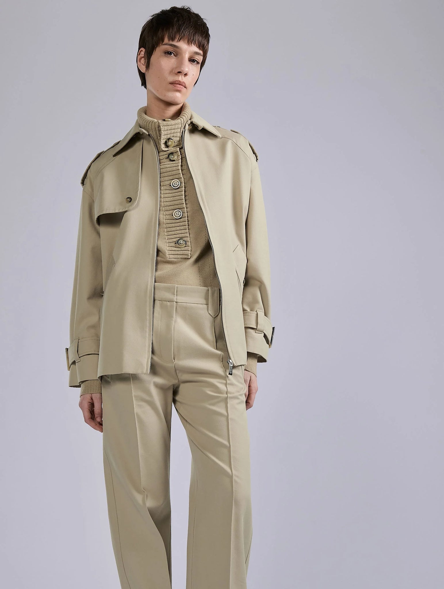 Oversized Gabardine Jacket, Sand