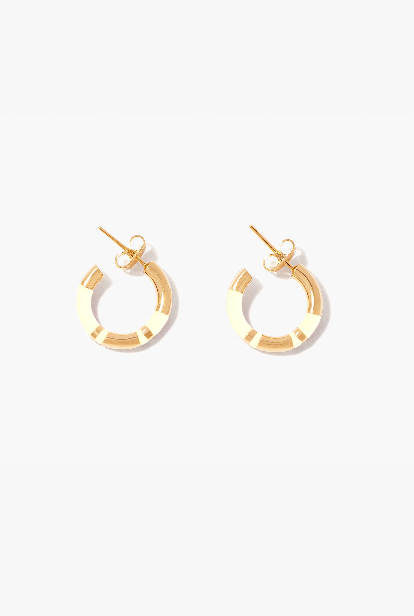 Positano mini hoop earrings, ivory