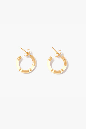 Positano mini hoop earrings, ivory