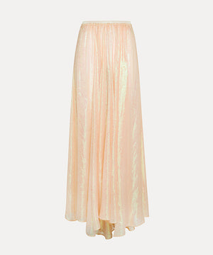 long skirt in iridescent silk chiffon