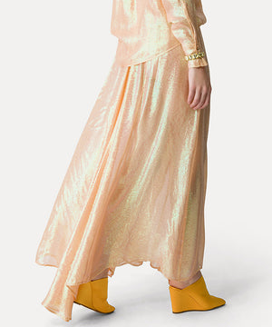 long skirt in iridescent silk chiffon
