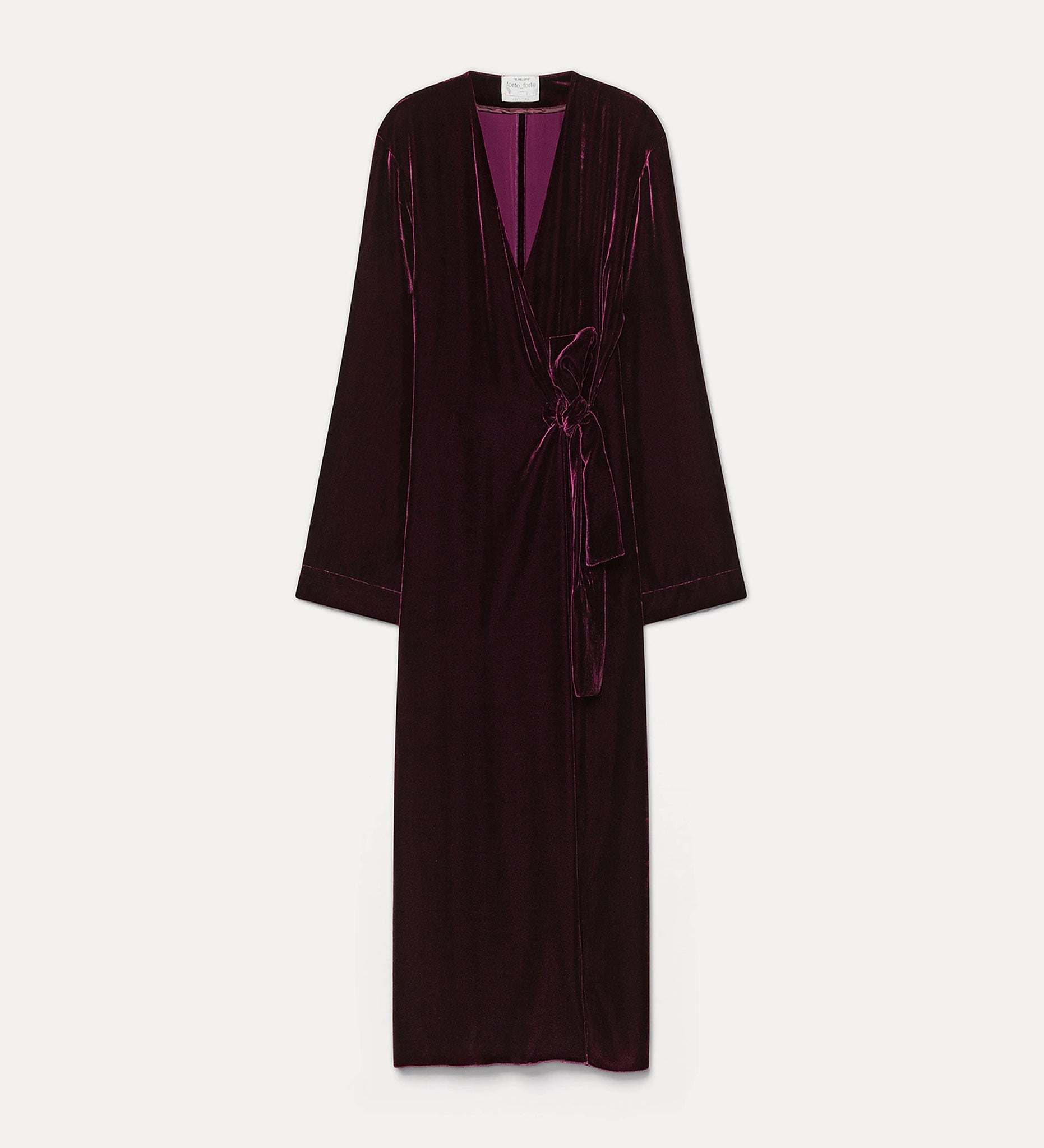 midi wrap dress in velvet, black