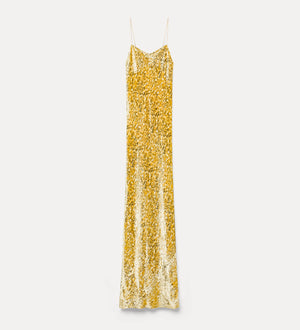 slip dress in “en rêve” fil–coupé