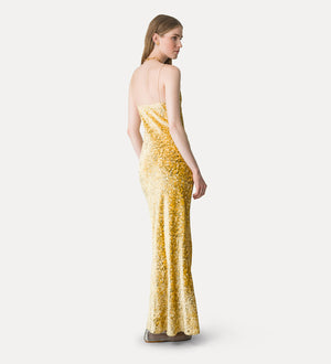 slip dress in “en rêve” fil–coupé