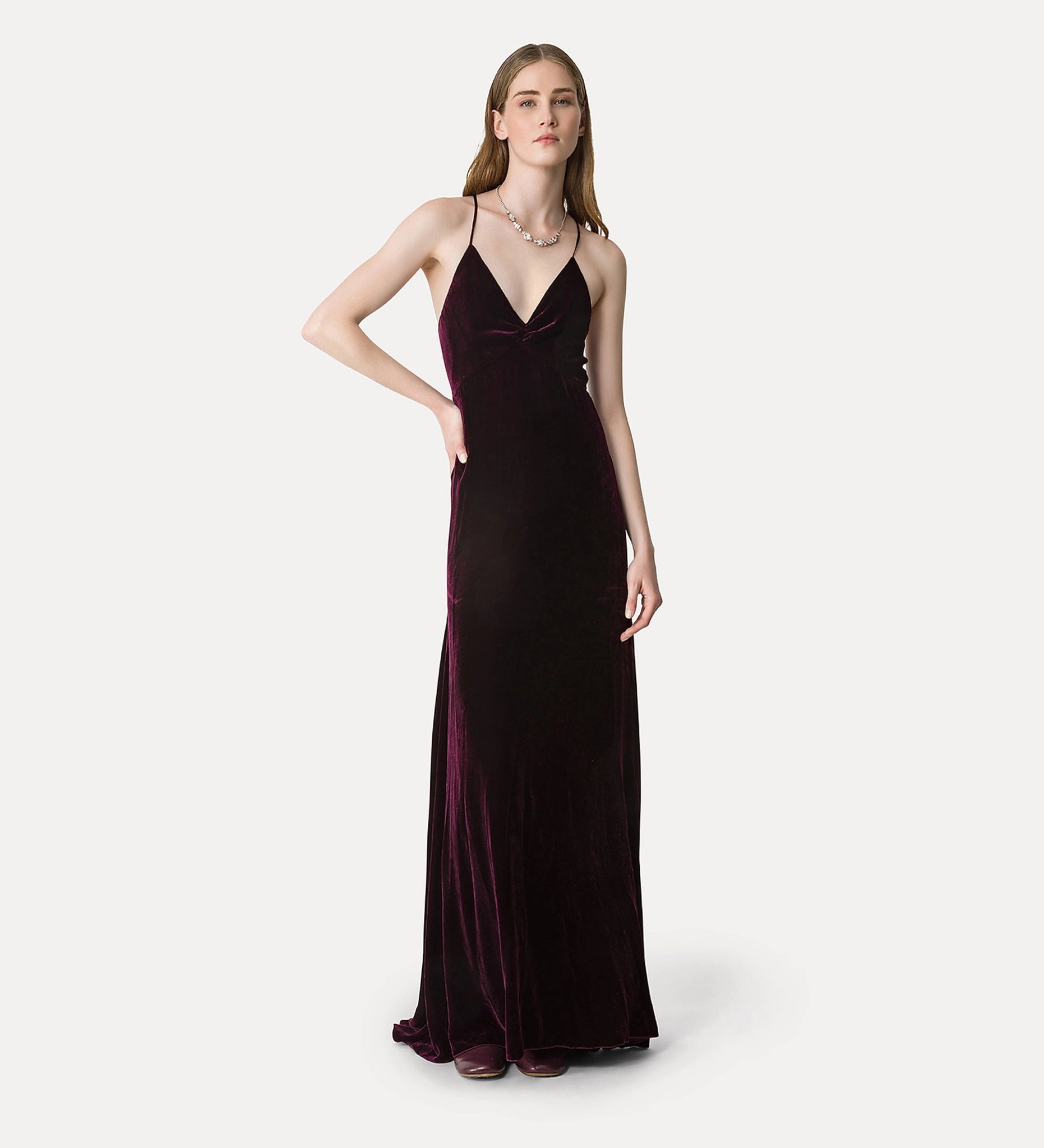 velvet slip dress, black