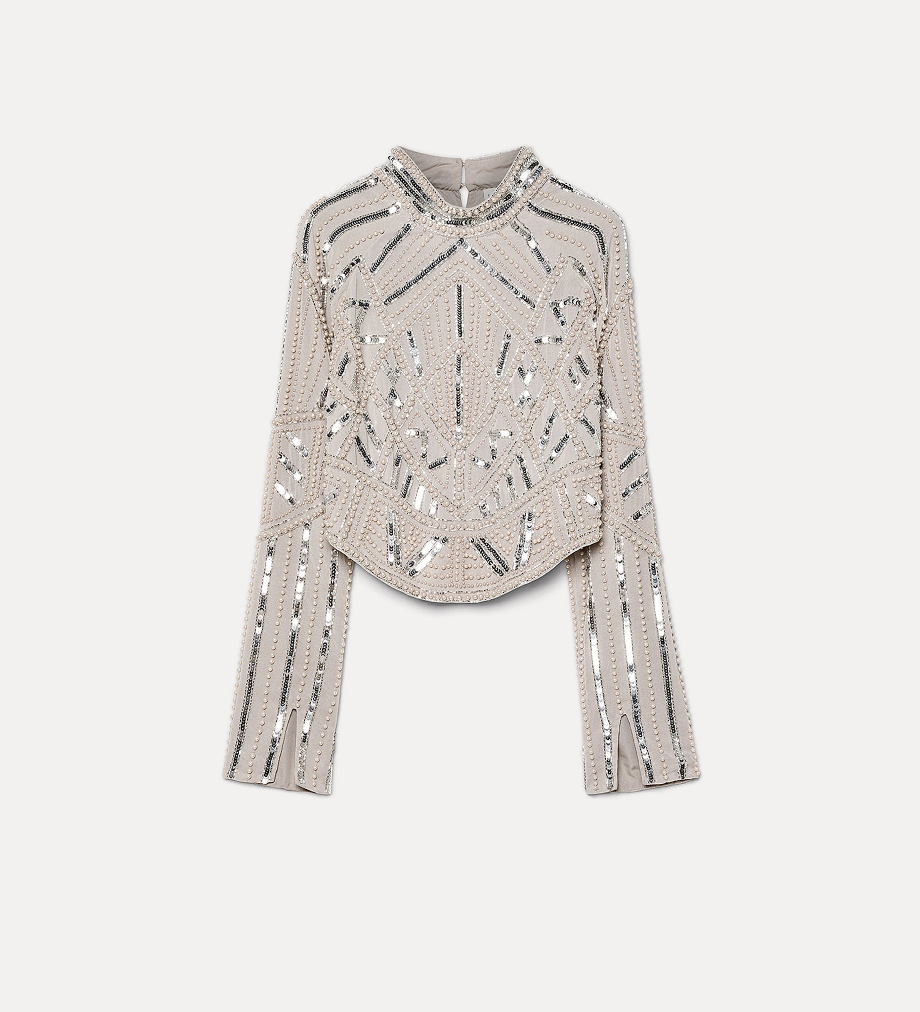 enchanted pearls embroidery top