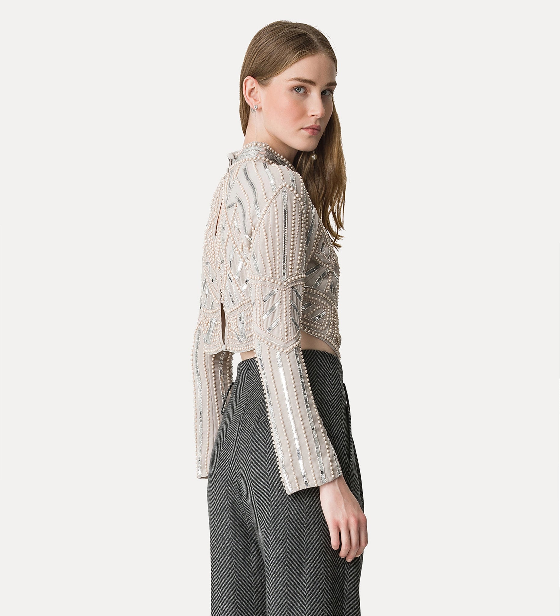 enchanted pearls embroidery top