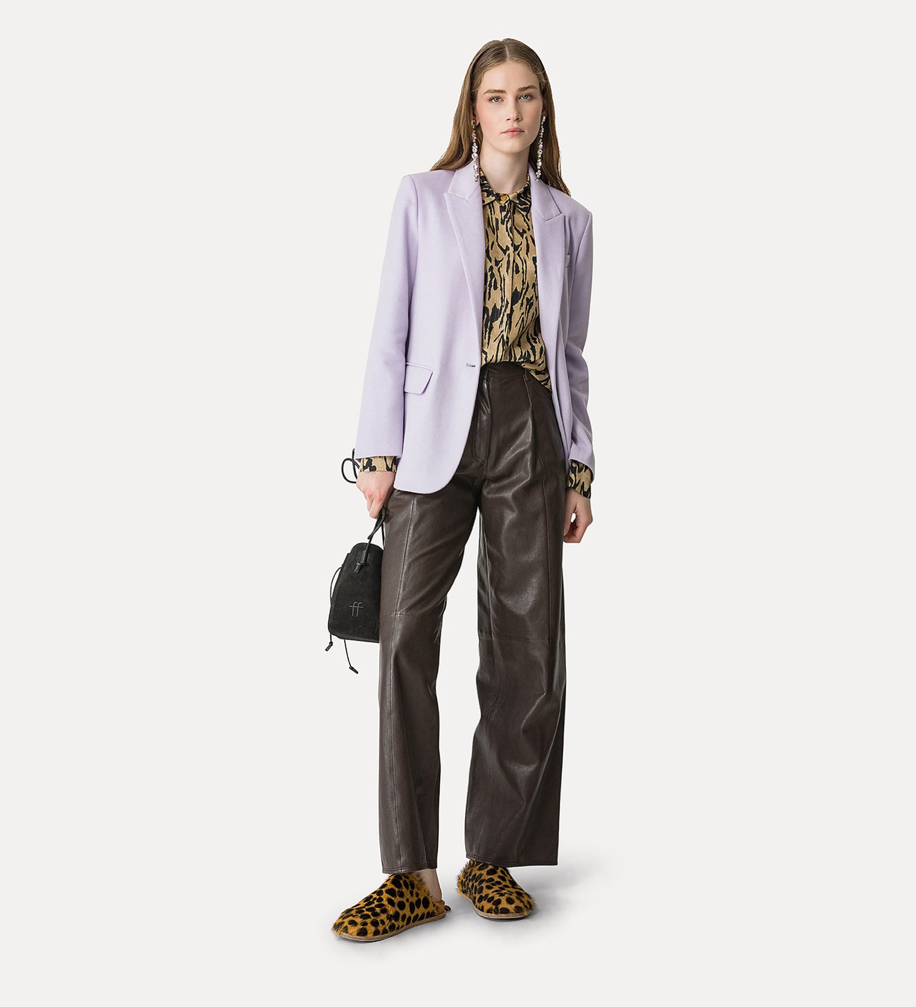 honey print satin shirt