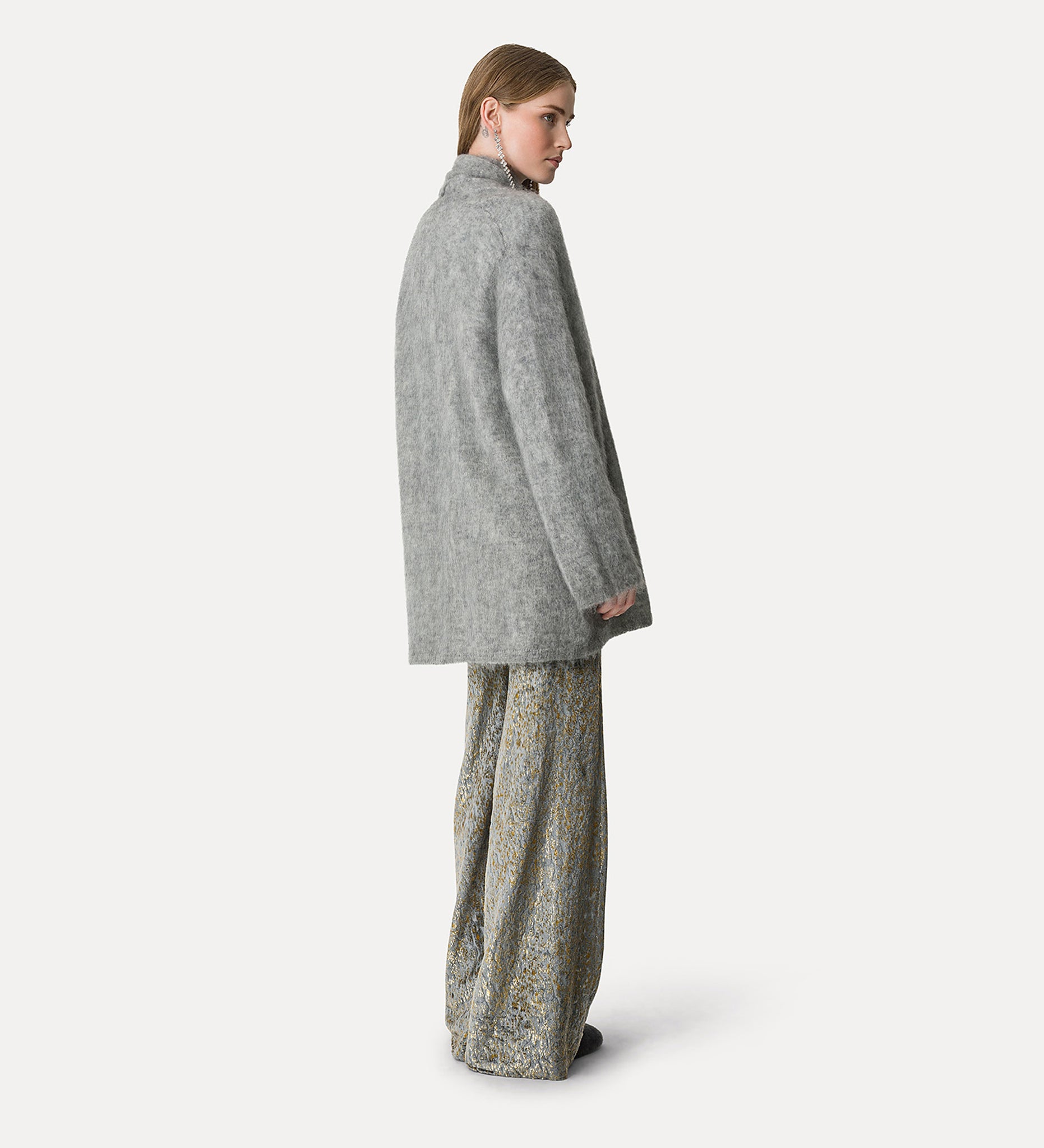 oversized cardigan in brushed mohair wool