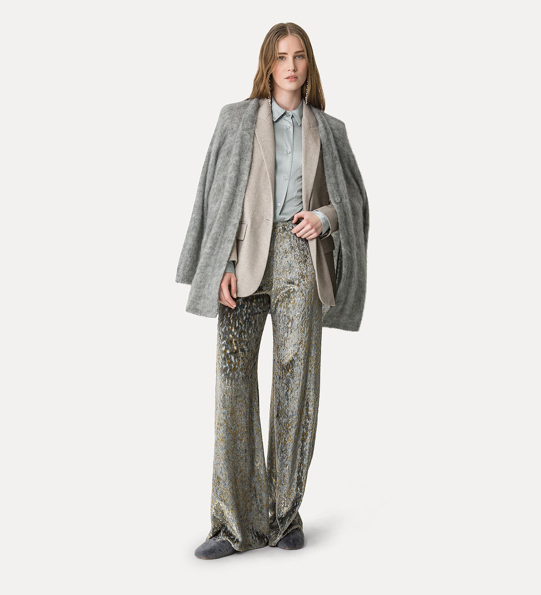 oversized cardigan in brushed mohair wool