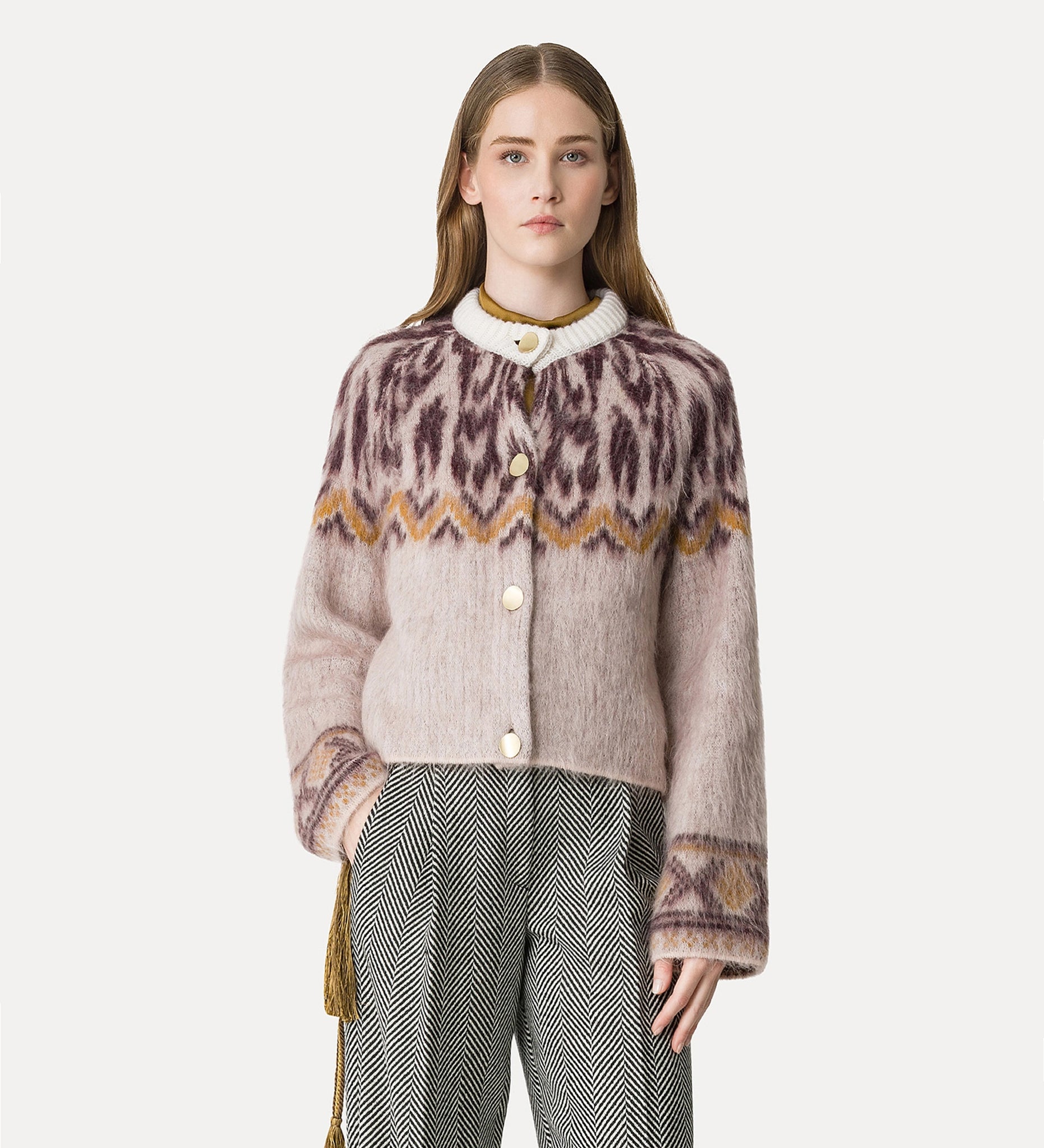 jacquard cardigan fair isle