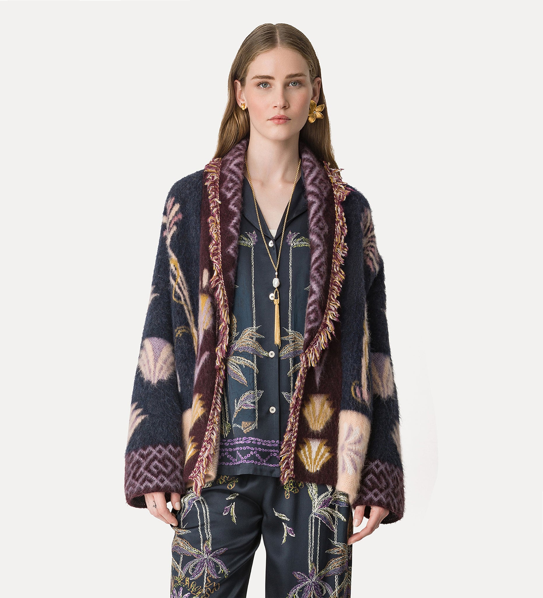 longline cardigan in baby alpaca wool