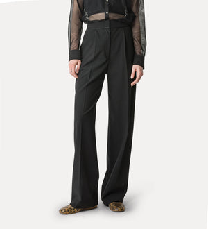 high–rise trousers in a wool blend, noir