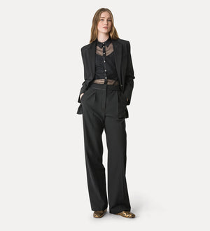 high–rise trousers in a wool blend, noir