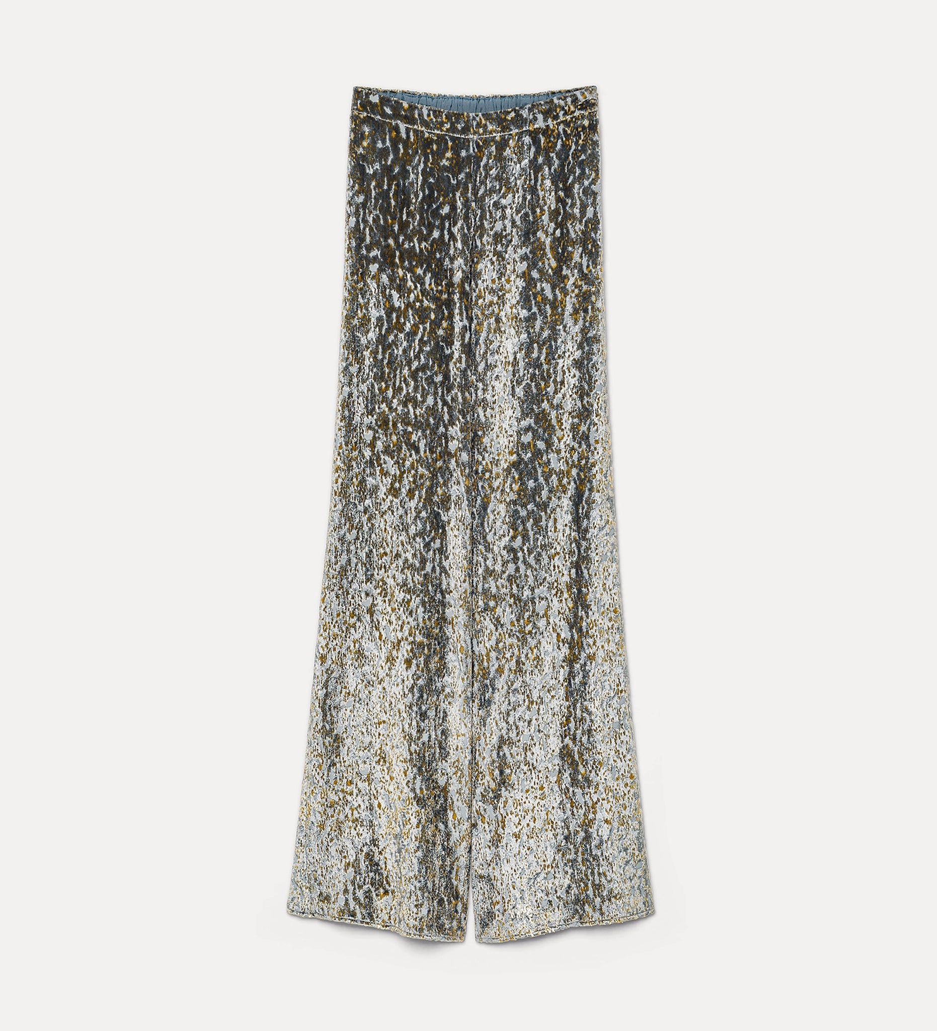 flared trousers in “en rêve” fil–coupé