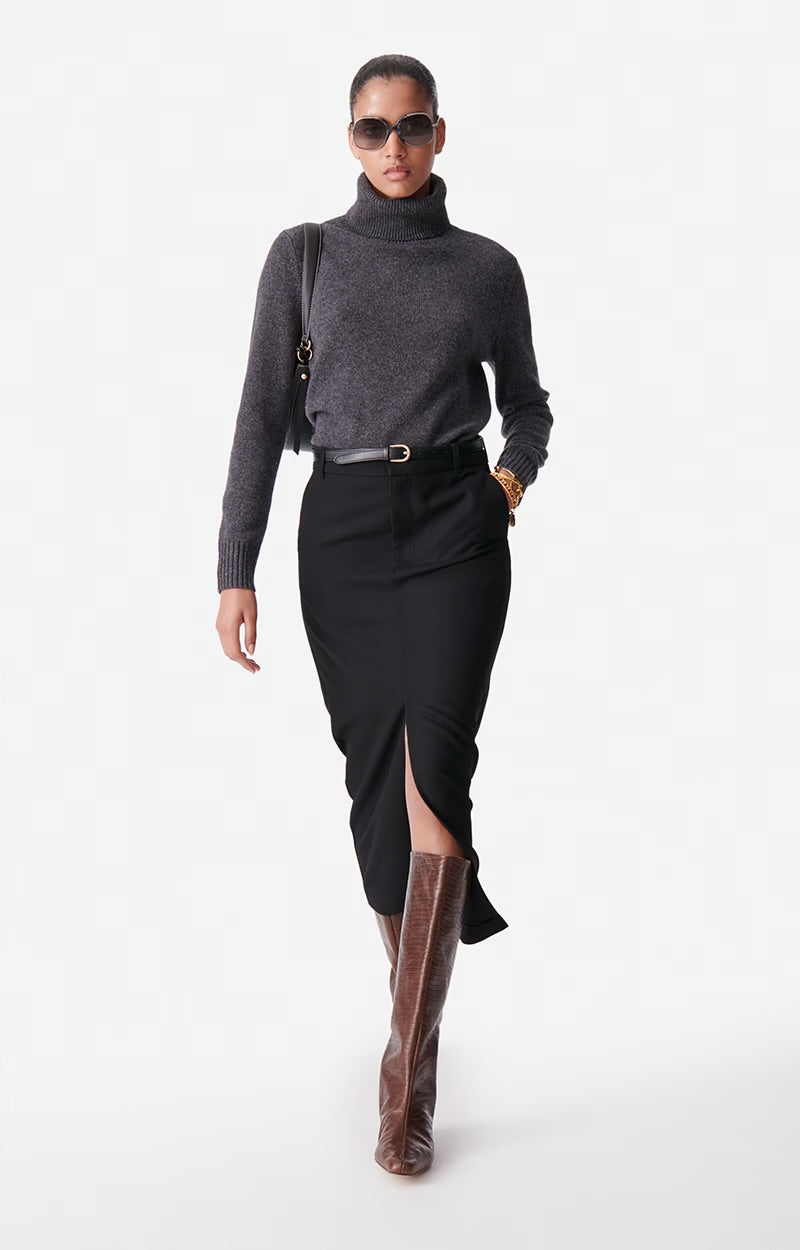 Divida knit, high neck, anthracite