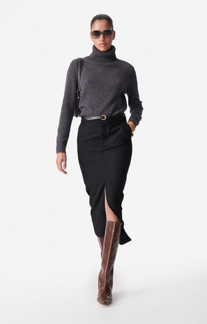 Divida knit, high neck, anthracite