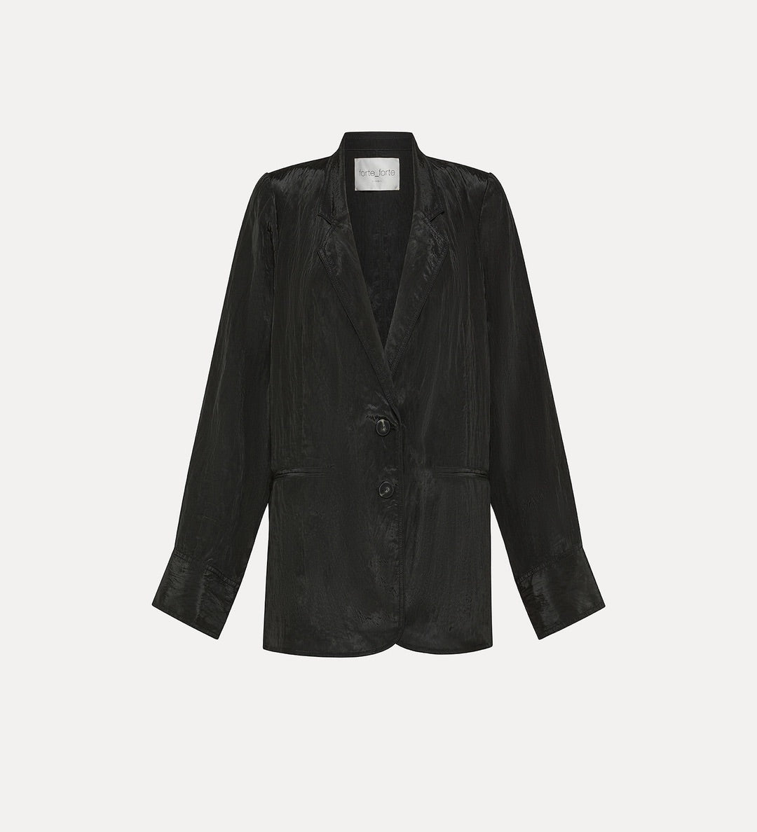 oversize satin jacket, nero
