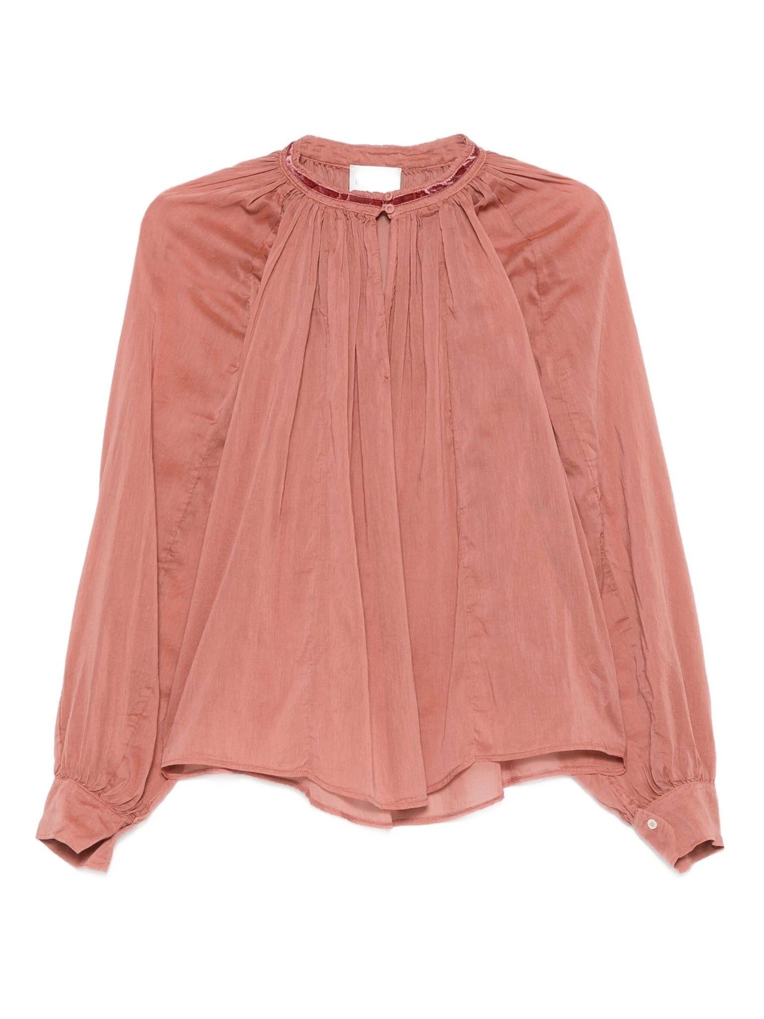 cotton silk voile boho shirt, poudre