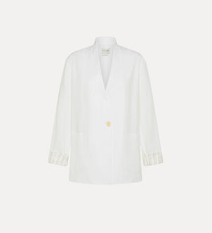double-breasted jacket, white