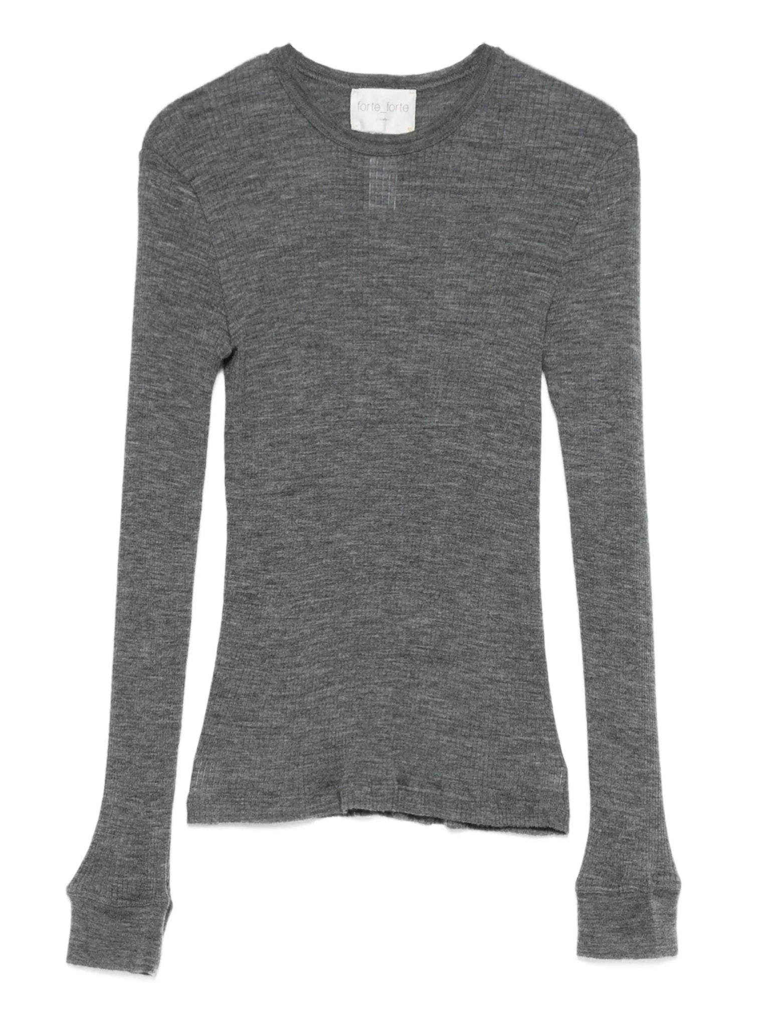 wool rib jersey t-shirt, grey