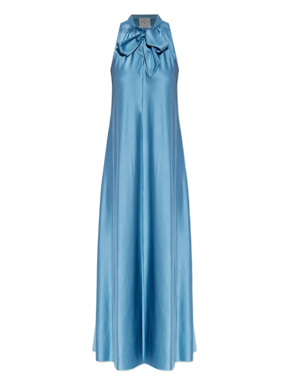 silk satin bow-tie dress, ceruleo