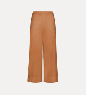 cotton popline pants, terra