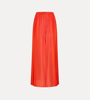 silk trousers w drawstring, papavero