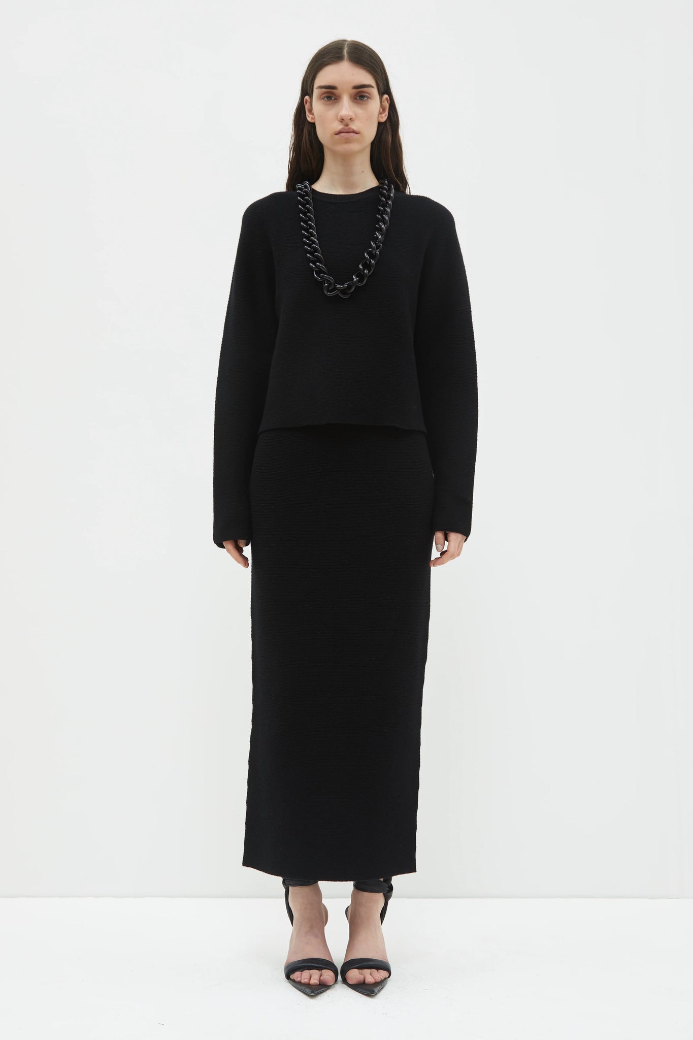 Kenar knit skirt, Black