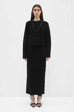 Kenar knit skirt, Black