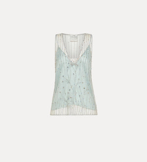 tulle top with embroidered “firefly” detailing