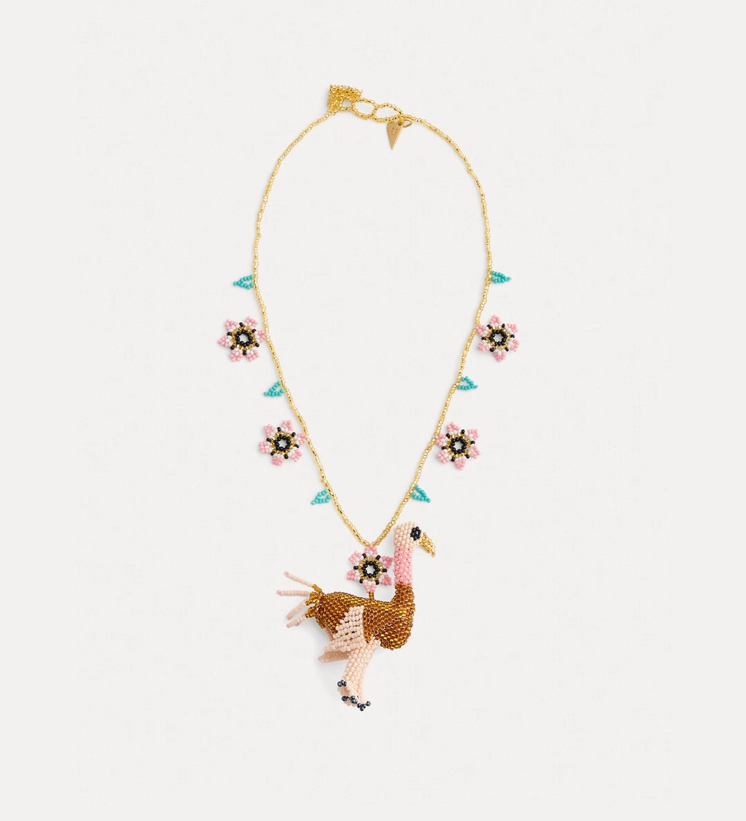rose ostrich necklace