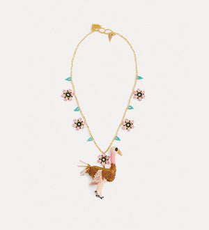 rose ostrich necklace