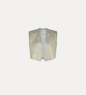lurex jacquard vest w strass, twinkle