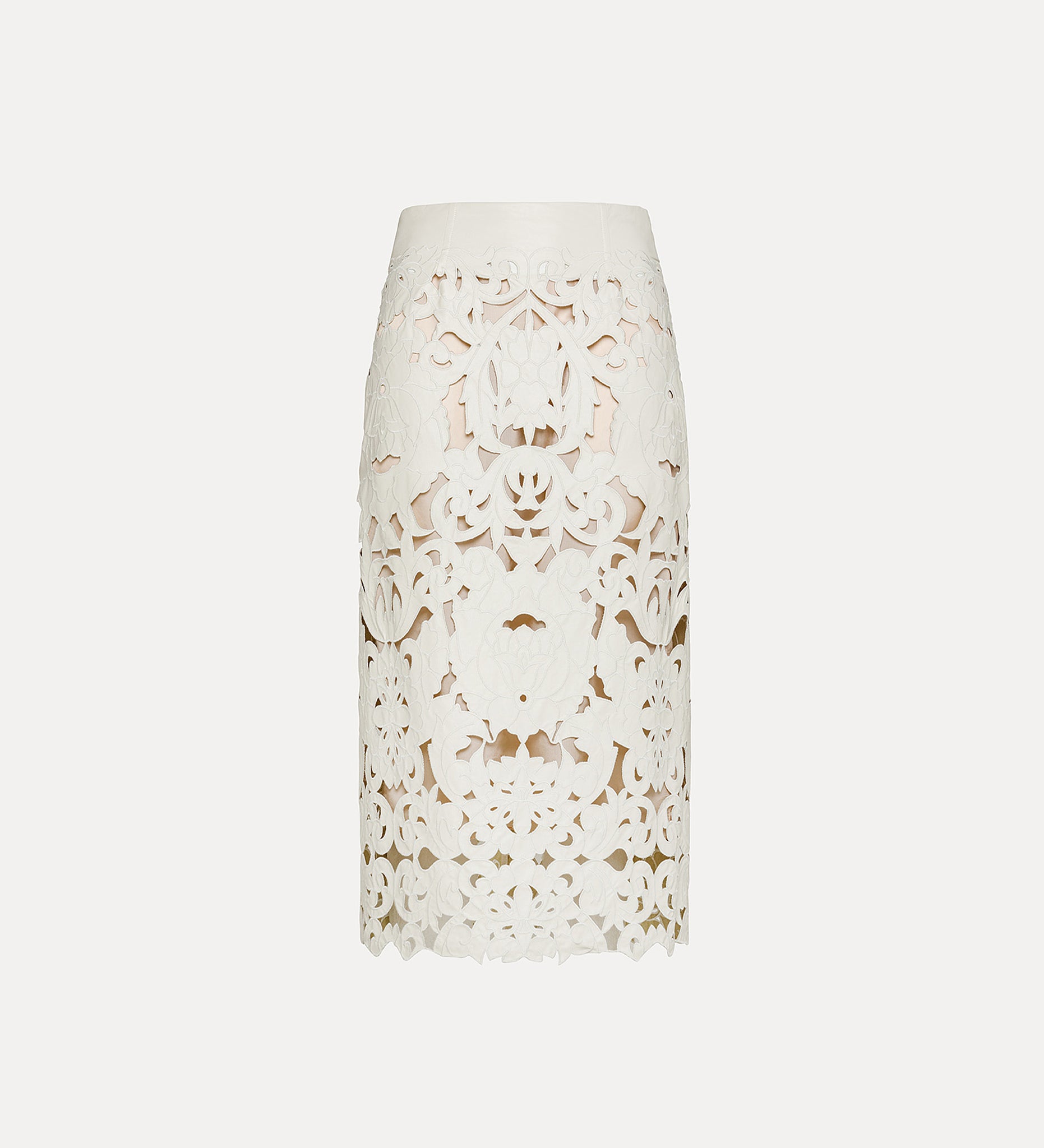 poetic embroidery vegan leather skirt
