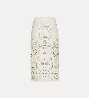 poetic embroidery vegan leather skirt